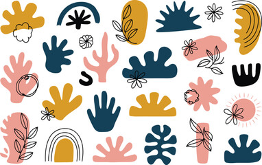 Vibrant Abstract Shapes Colorful Botanical  Geometric Elements