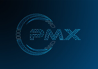 PMX low poly letter logo vector design. PMX lower poly logo design. Low poly logo.