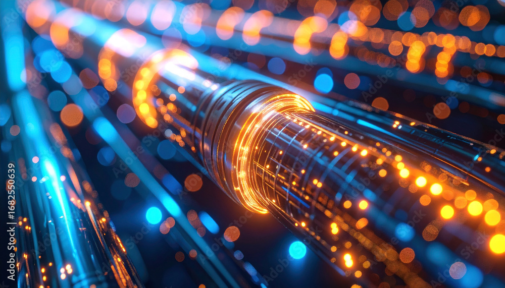 Poster digital highway: a dynamic visual representation of a high-speed data network, with a focus on futur