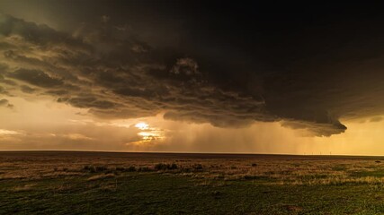 Beautiful Colorado Supercell Thunderstorm at Sunset Timelapse - Powered by Adobe