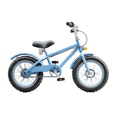 Fototapeta premium Blue Kids Bike Childrens Bicycle Toddler Ride Fun Outdoors, isolated on a transparent background