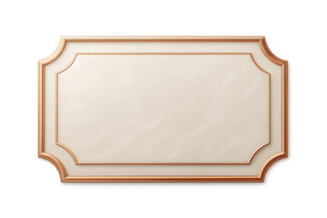 White pearl finish ticket with rose gold trim premium luxury design elegant blank label ornate border sophisticated decorative invitation isolated classic style refined