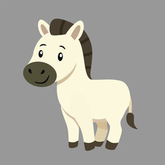 zebra without stripes with its legs closed