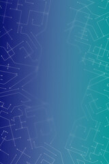 Patterned abstract background with blue and green hues and circuit-like designs in a modern aesthetic