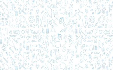 Set of cute pen line doodle element vector. Hand drawn doodle style collection