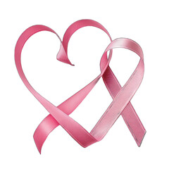 Pink ribbon valentine concept and breast cancer awareness symbol on transparent PNG pink ribbon symbol PNG breast cancer awareness pink valentine theme PNG health campaign symbol PNG transparent 