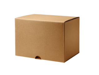 Isolated Cardboard Box for Product Packaging on Isolated Transparent Background