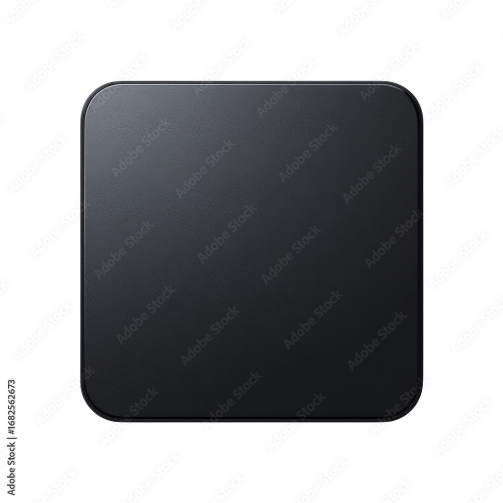 Poster isolated, elegantly subdued matte surface with rounded corners presentation on transparent