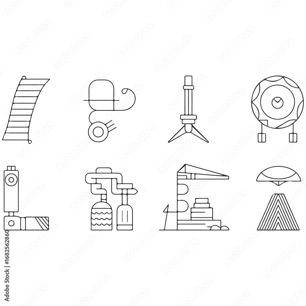 Poster Hand drawn vector set of business icons for web and computer