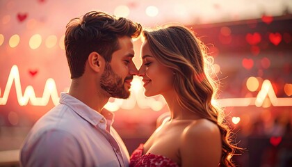 Intimate Portrait of a Couple Sharing a Gentle Moment with Heartfelt Emotion