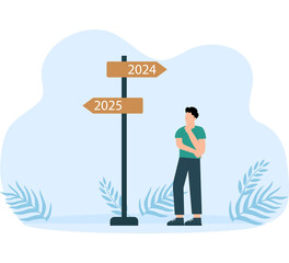 Moving towards 2025 stock illustration
