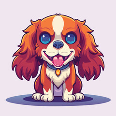 Cavalier King Charles Spaniel Streamlined Vector Art with Flat Colors and Sharp Linework