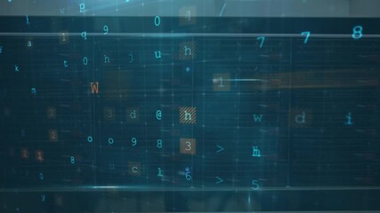Animation of online security cyber attack warning and data processing over server - Powered by Adobe
