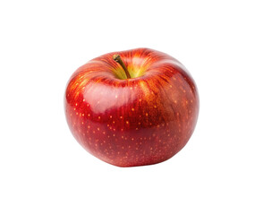 Close up shot of a vibrant, red apple, isolated on white