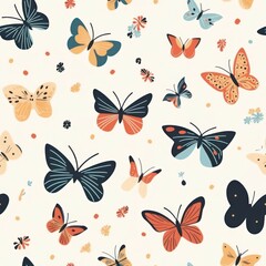 Butterfly doodle pattern backgrounds wallpaper.