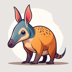 Fototapeta premium Aardvark Streamlined Vector Art with Flat Colors and Sharp Linework