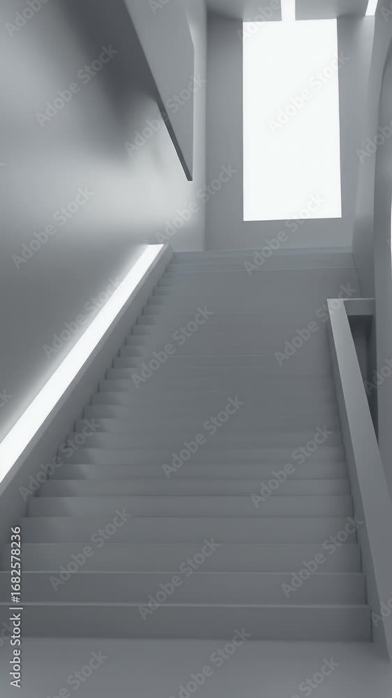Poster modern minimalist staircase design with geometric forms abstract background