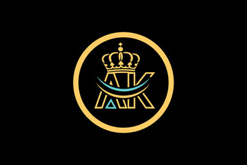 Obraz premium AK Initials Logo Design – Creative Luxury Lettermark Template for Premium Branding and Identity