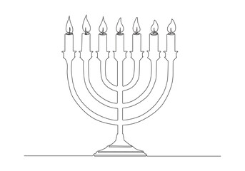 Menorah outline for Hanukkah celebration