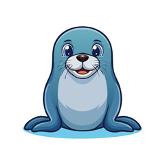 Obraz premium Weddell Seal Streamlined Vector Art with Flat Colors and Sharp Linework