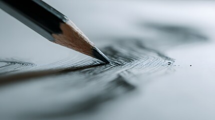 Fototapeta premium Pencil drawing sketch lines on white paper for creative illustration.
