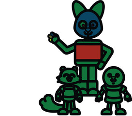 Cute Robot Mascot Vector Illustration