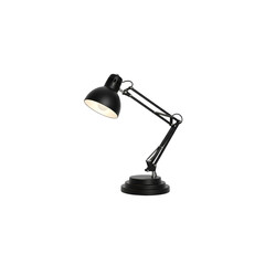 The black desk lamp is on a black background - Transparent Background