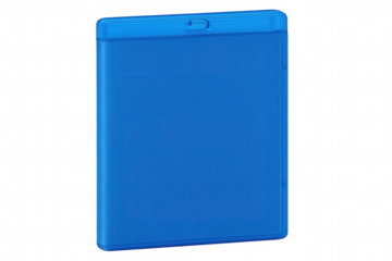 Empty blue-ray case isolated on transparent background, ideal for showcasing your designs and creating custom mockups