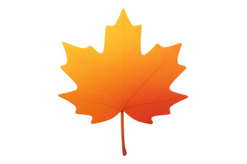 Obraz premium Realistic orange maple leaf isolated on transparent background, representing the beauty of fall foliage