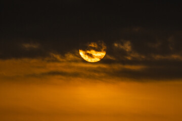 Close-up of sunset. Skyscape nature composition. Natural background