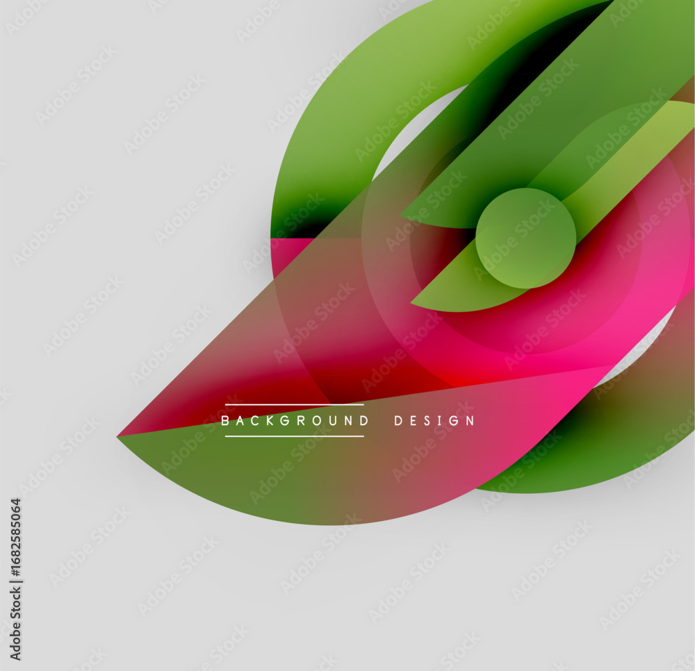 Aufkleber abstract design features layered shapes, vibrant colors. gradient transitions create dynamic visual 