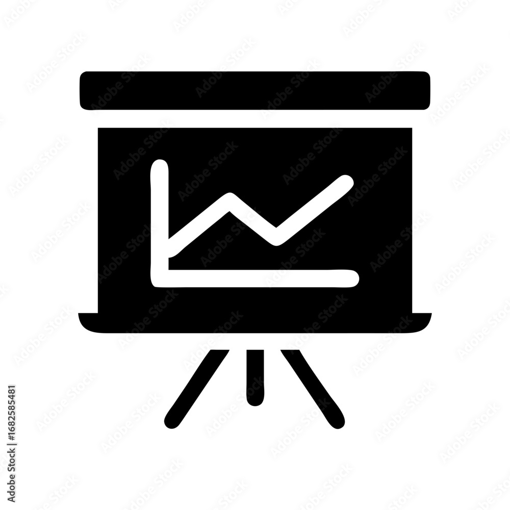 Poster business presentation chart data graph growth marketing report strategy analysis whiteboard icon vec