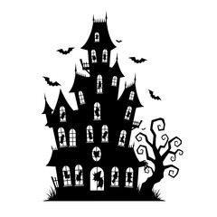 halloween background with castle