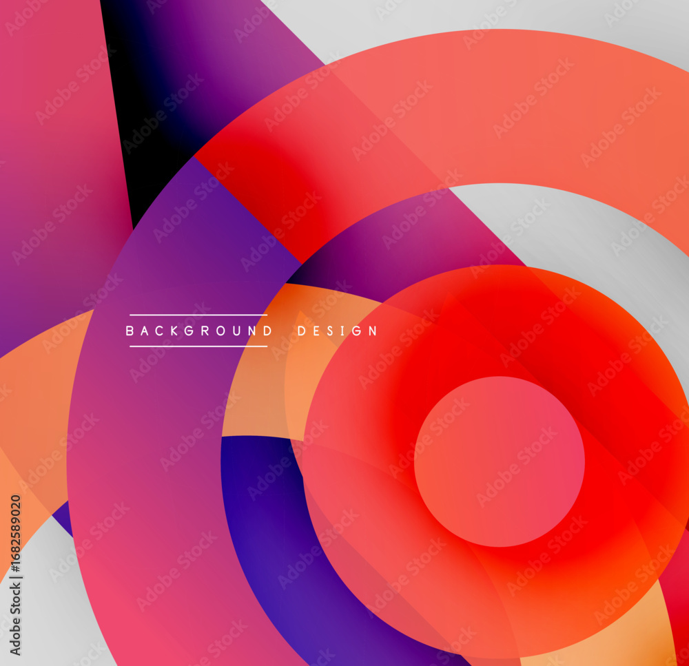 Leinwandbilder abstract colorful circles overlap creating dynamic visual effect. gradient shades blend, forming mod