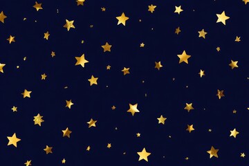 Scattered gold stars on a dark blue background