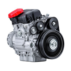High-Performance Engine with Red Cap and Detailed Components for Automotive Design and Engineering Projects