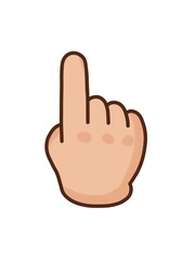 Vector illustration of a cartoon hand pointing upward. Cute emoji style, great for icons, stickers, and directional design.