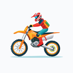 Obraz premium motocross Minimal Vector Artwork with Smooth Line Art and Simple Colors