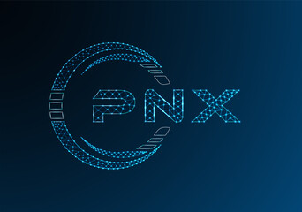 PNX low poly letter logo vector design. PNX lower poly logo design. Low poly logo.