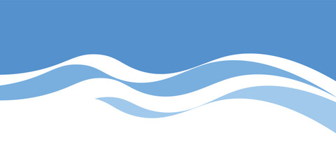 Abstract blue wave background featuring smooth flowing curves in light and dark blue tones over a clean white backdrop.