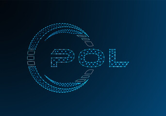 POL low poly letter logo vector design. POL lower poly logo design. Low poly logo.
