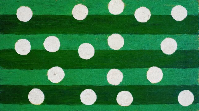 Green Background with White Dots and Stripes for Abstract Art - Powered by Adobe