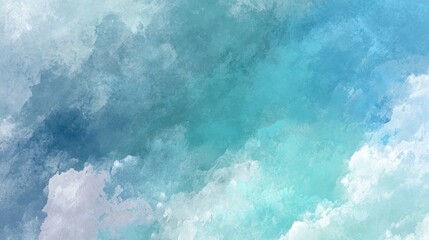 Soft Blue and White Cloudy Sky Abstract Art Background
