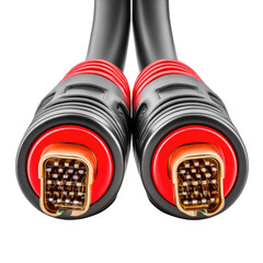 Close-Up View of Two Male Connectors with Gold-Plated Pins for High-Quality Audio or Video Application