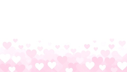 Delicate hearts in soft pinks on white