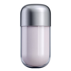 Elegant and Modern Cosmetic Bottle with Silver Cap for Skincare or Beauty Products in Minimalist Style