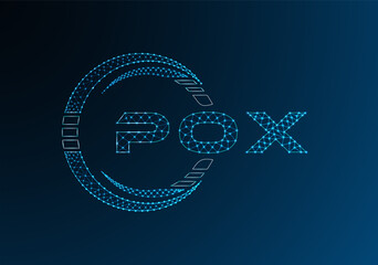 POX low poly letter logo vector design. POX lower poly logo design. Low poly logo.