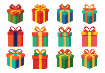 Colorful Gift Box Collection for Celebrations and Special Occasions with Ribbon Bows