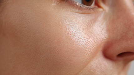Obraz premium Close up of skin texture and pores on a person's face