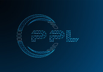 PPL low poly letter logo vector design. PPL lower poly logo design. Low poly logo.